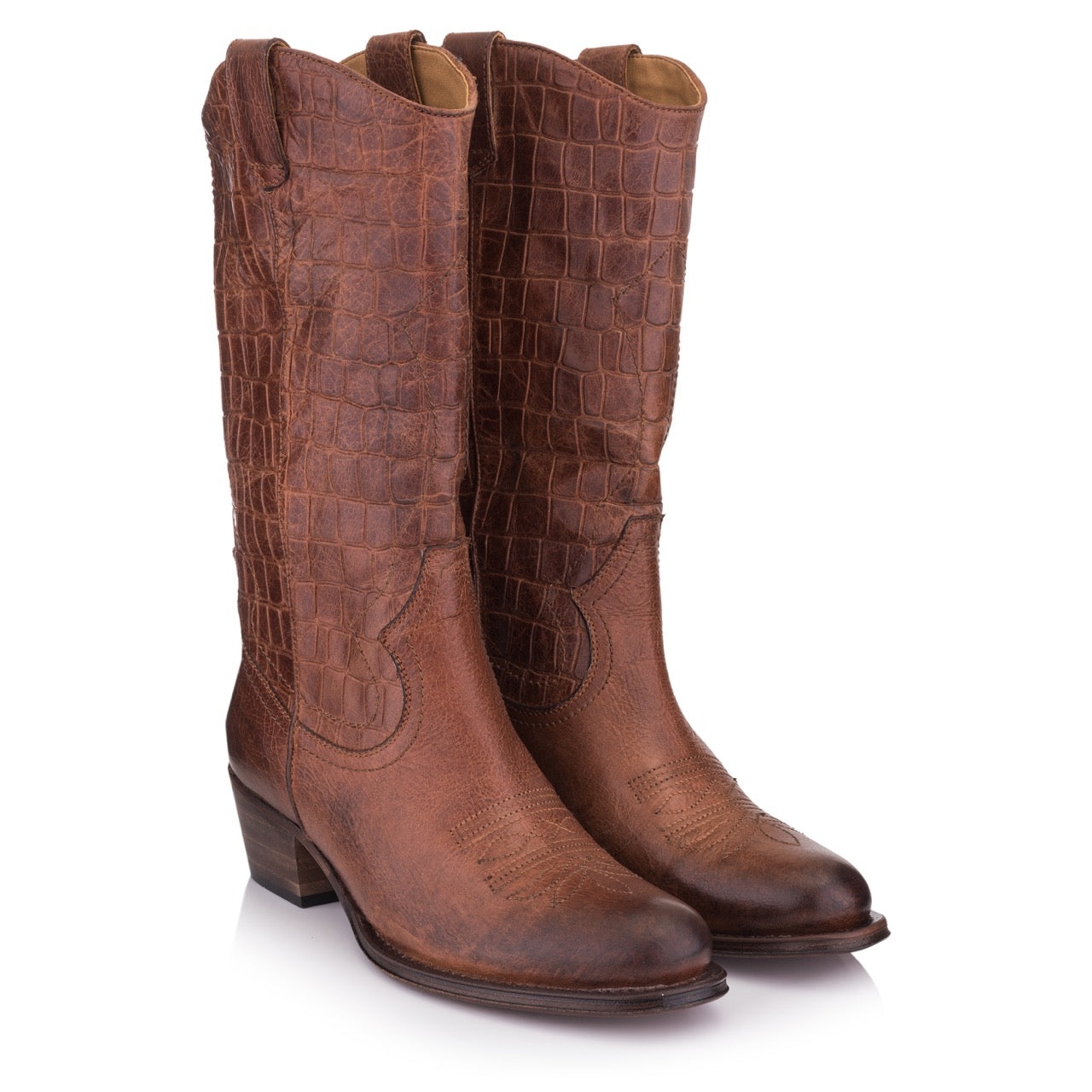 Omnio dulce cowboy laarzen tan leer met coda effect