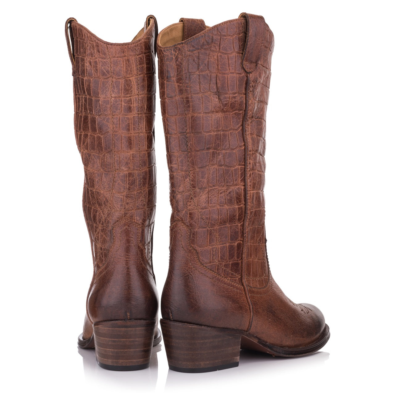 Omnio dulce cowboy laarzen tan leer met coda effect