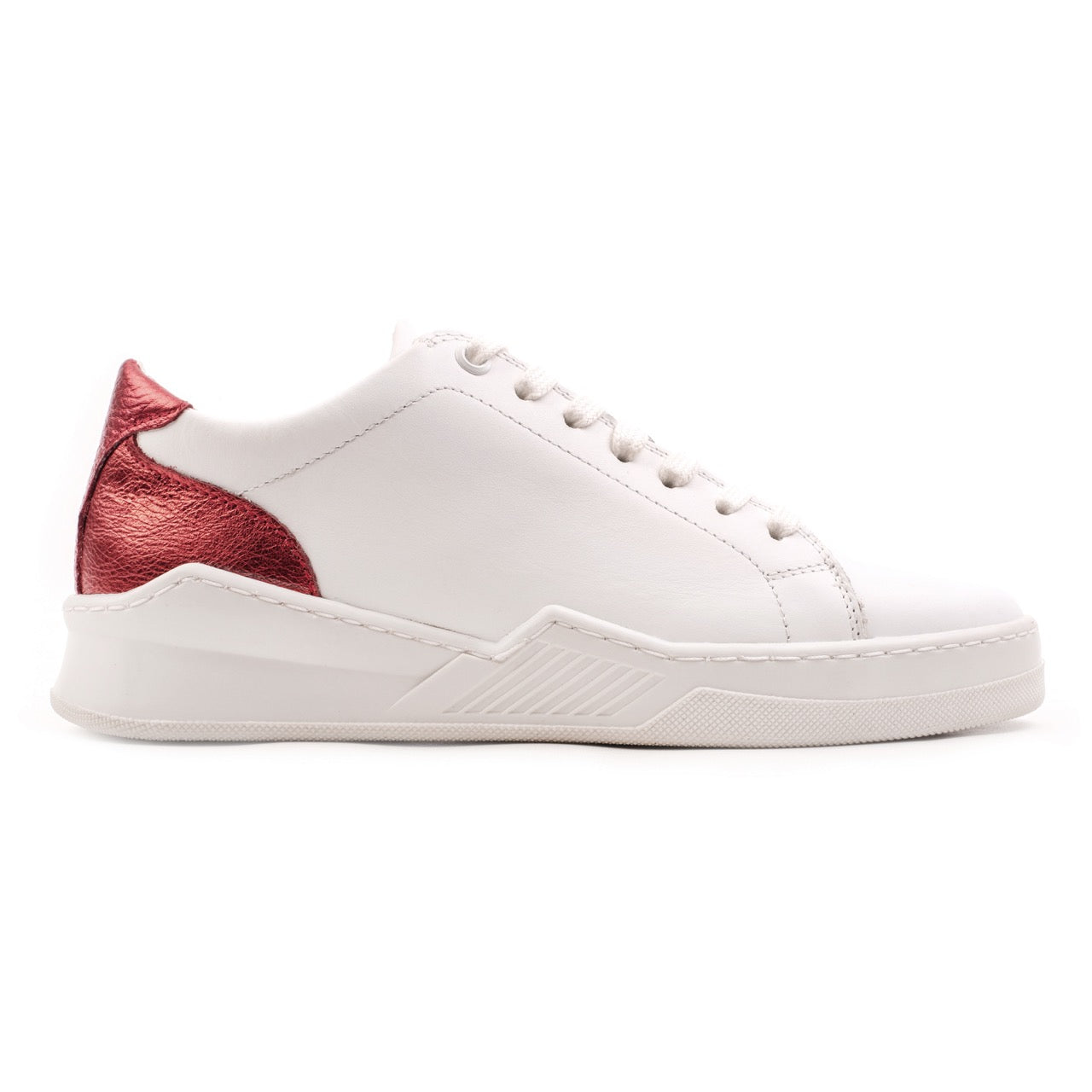 Omnio spencer city sneakers dames wit/rood leer