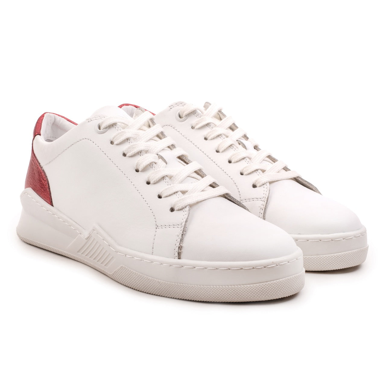 Omnio spencer city sneakers dames wit/rood leer
