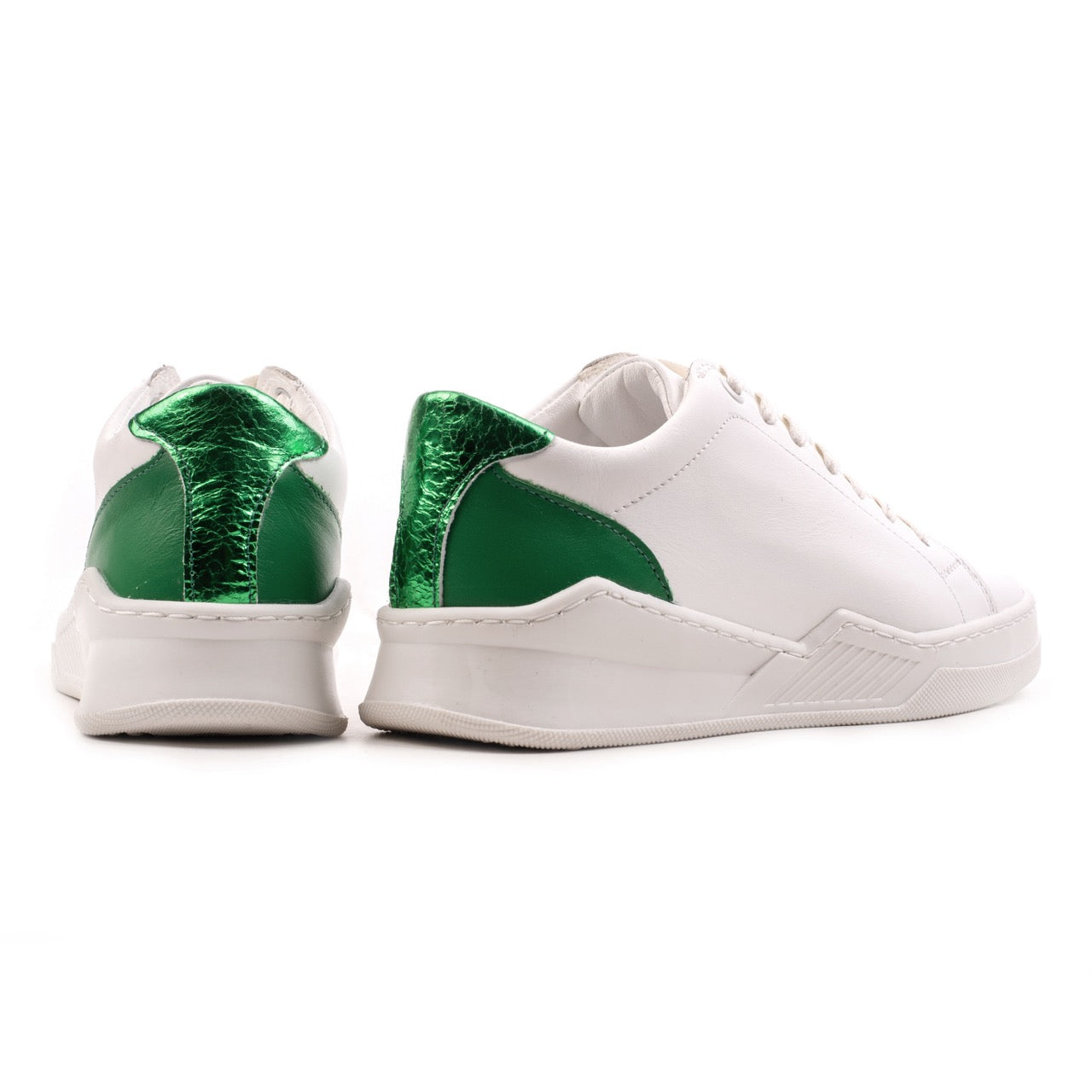 Omnio spencer city sneakers dames wit/groen leer