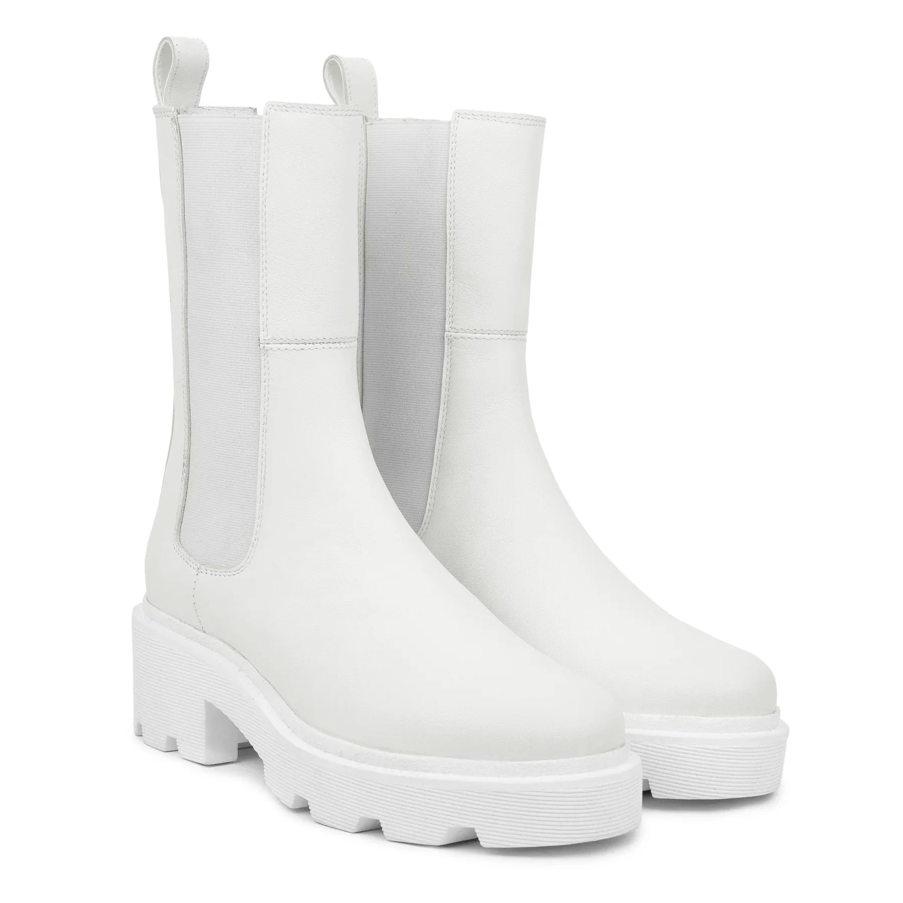 Hinson sobra hoge chelsea boots dames wit leer