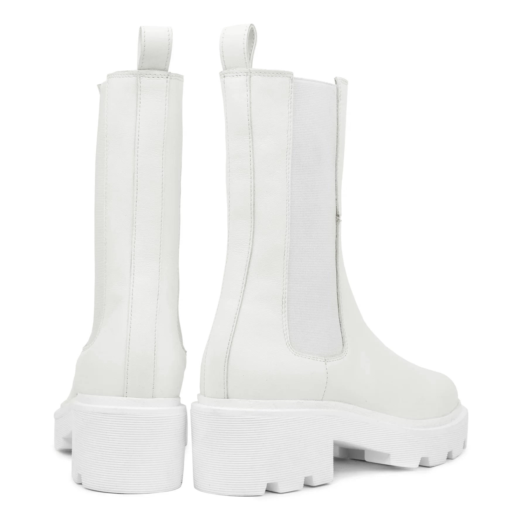 Hinson sobra hoge chelsea boots dames wit leer