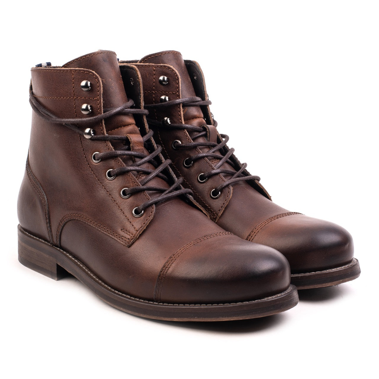 Nordland beret toe cap boots heren bruin waxed leer