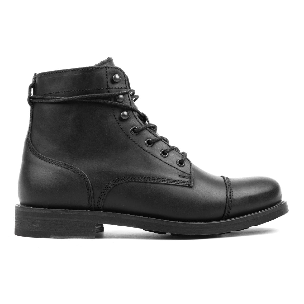 Nordland beret toe cap boots heren zwart waxed leer