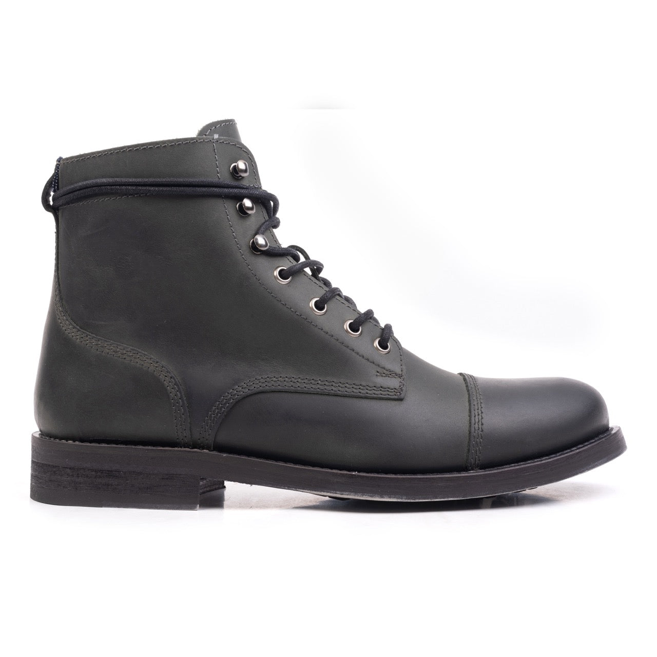 Nordland beret toe cap boots heren army green waxed leer