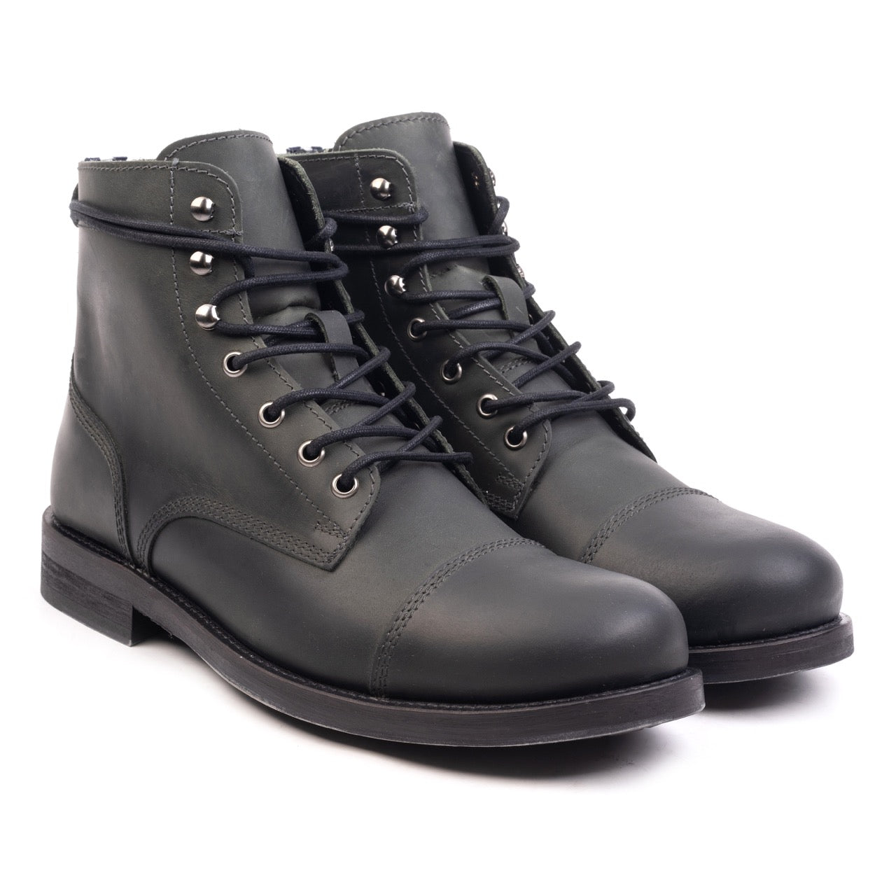 Nordland beret toe cap boots heren army green waxed leer