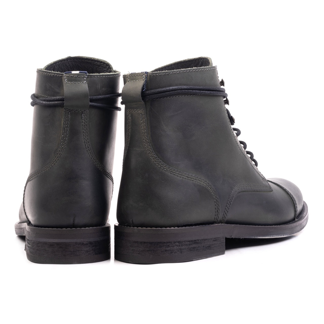 Nordland beret toe cap boots heren army green waxed leer