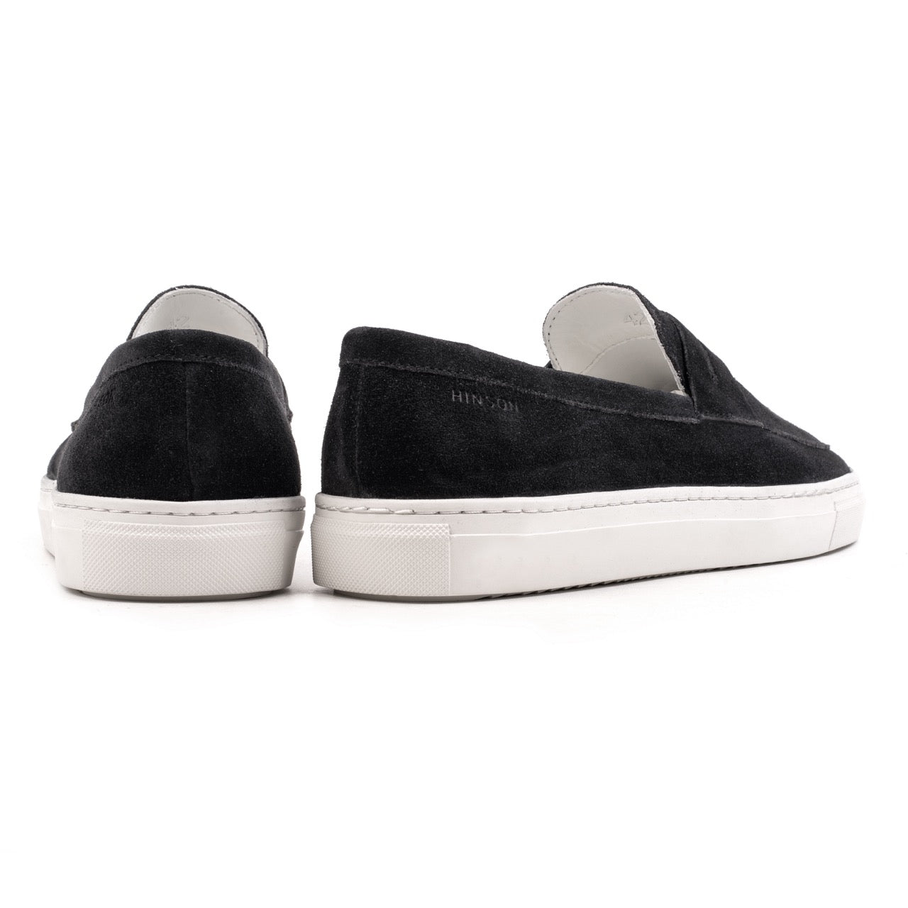 Hinson malton saddle loafers heren zwart suède