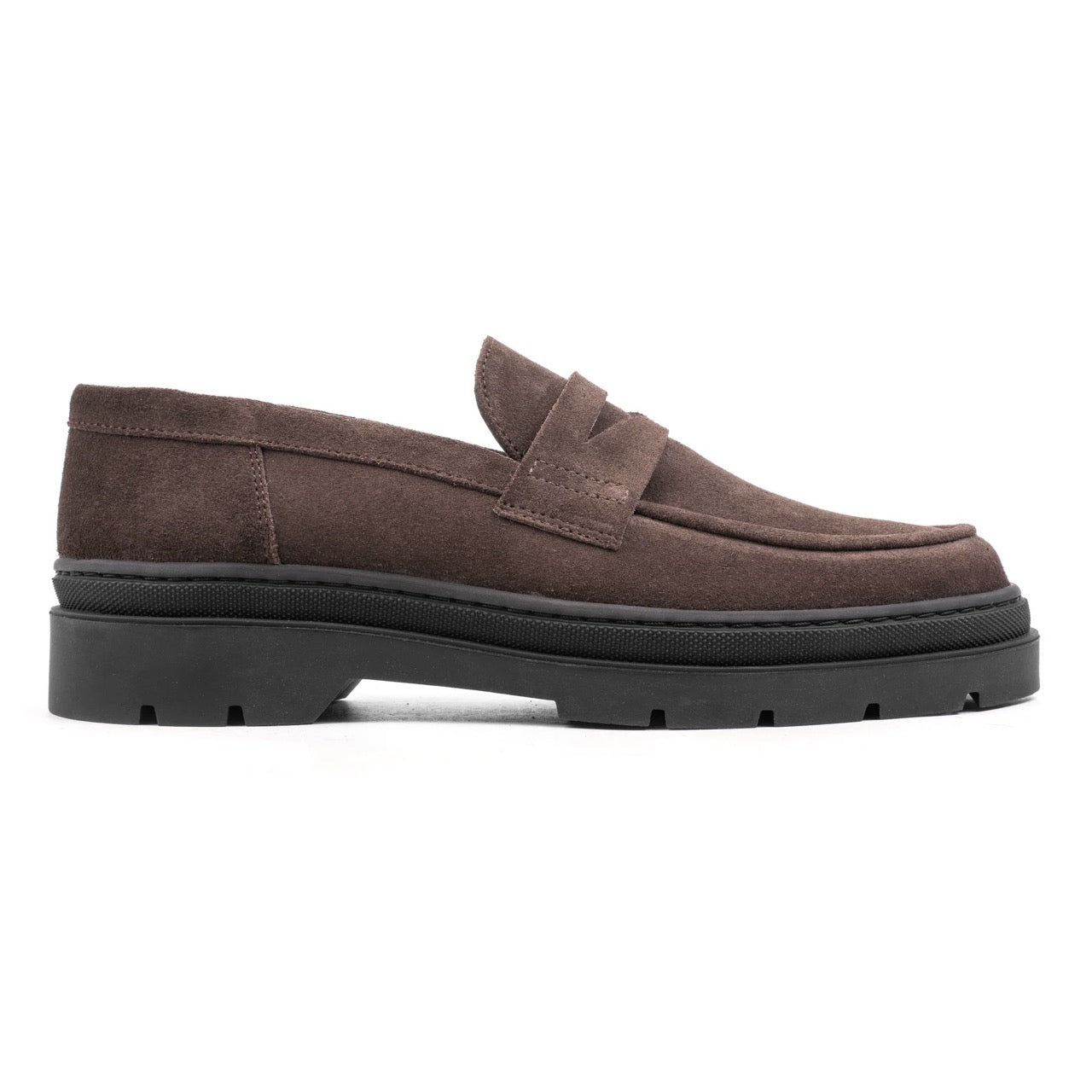 Hinson elon loafers heren donkerbruin suède