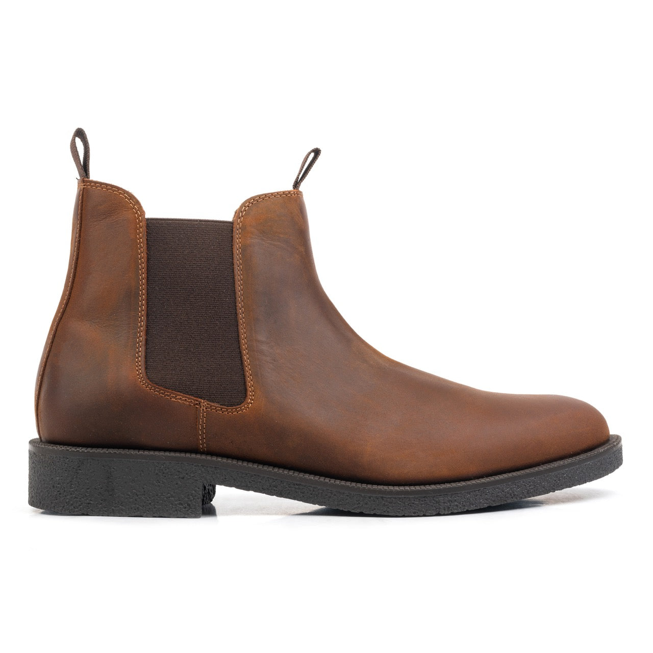 Omnio auton chelsea boots heren tan waxed nubuck leer