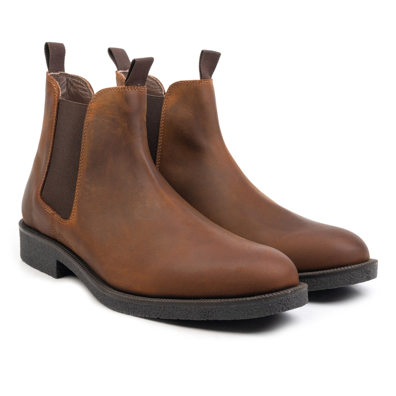Omnio auton chelsea boots heren tan waxed nubuck leer