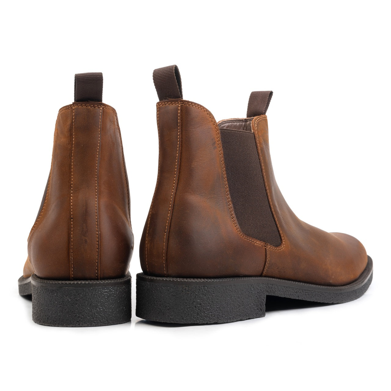 Omnio auton chelsea boots heren tan waxed nubuck leer
