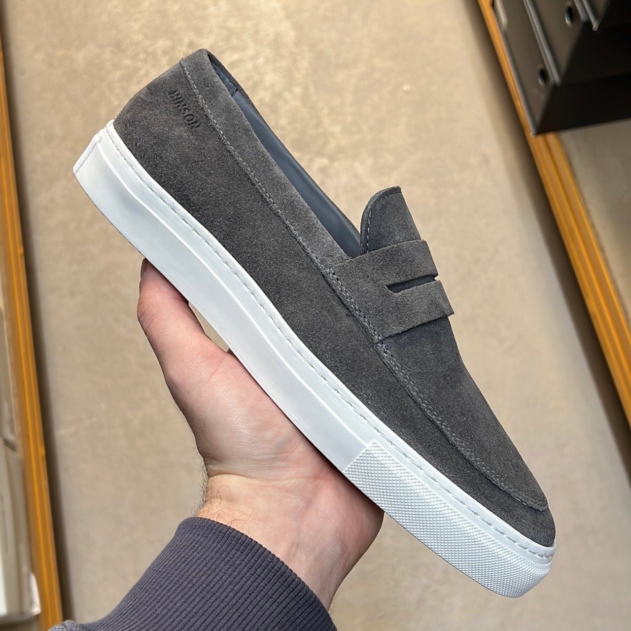 Hinson malton saddle loafers heren fumo suède