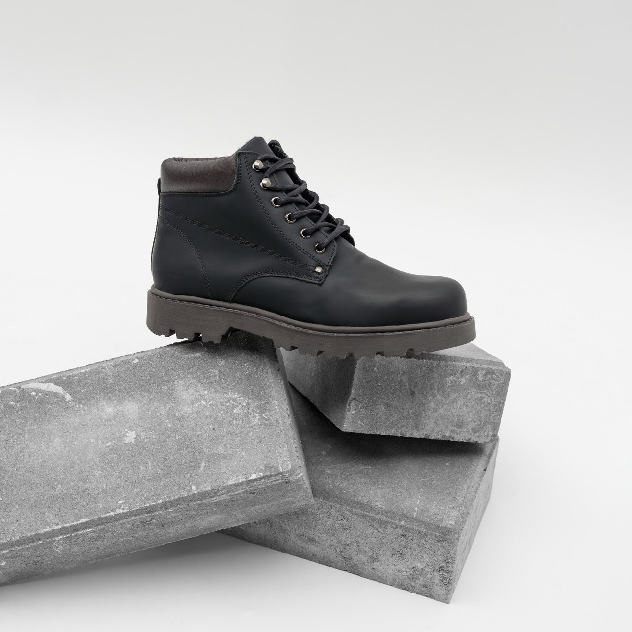 Nordland mach veterboots heren zwart gommato leer