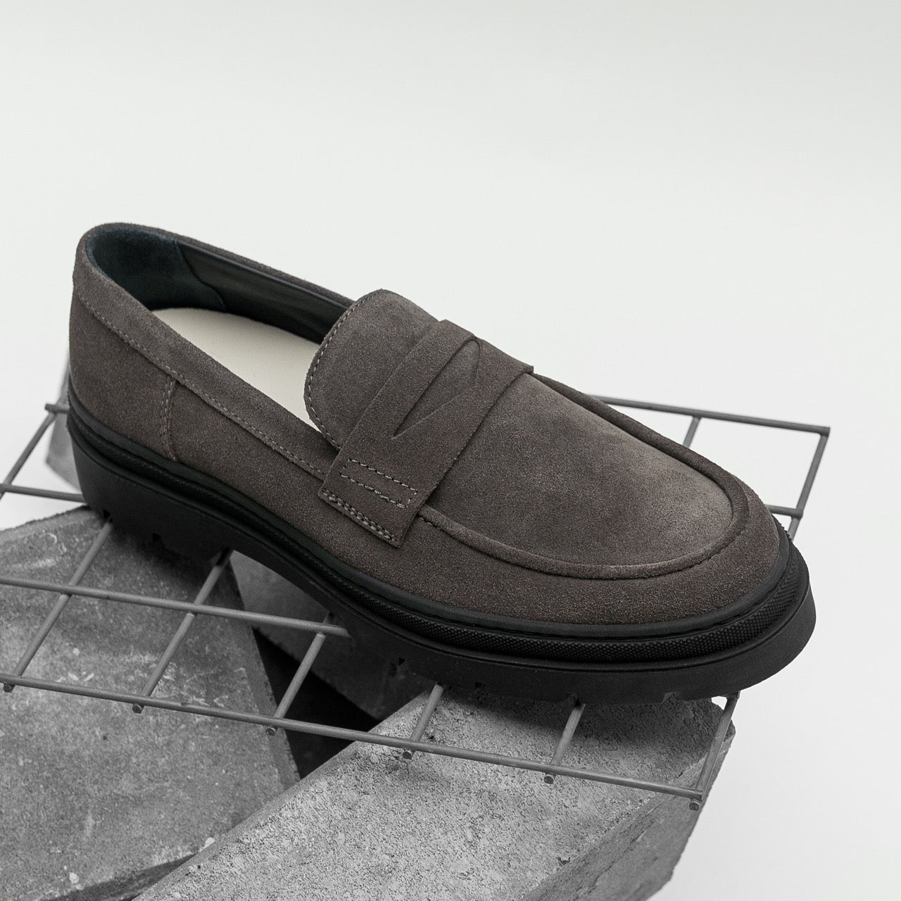 Hinson elon loafers heren antracite suède