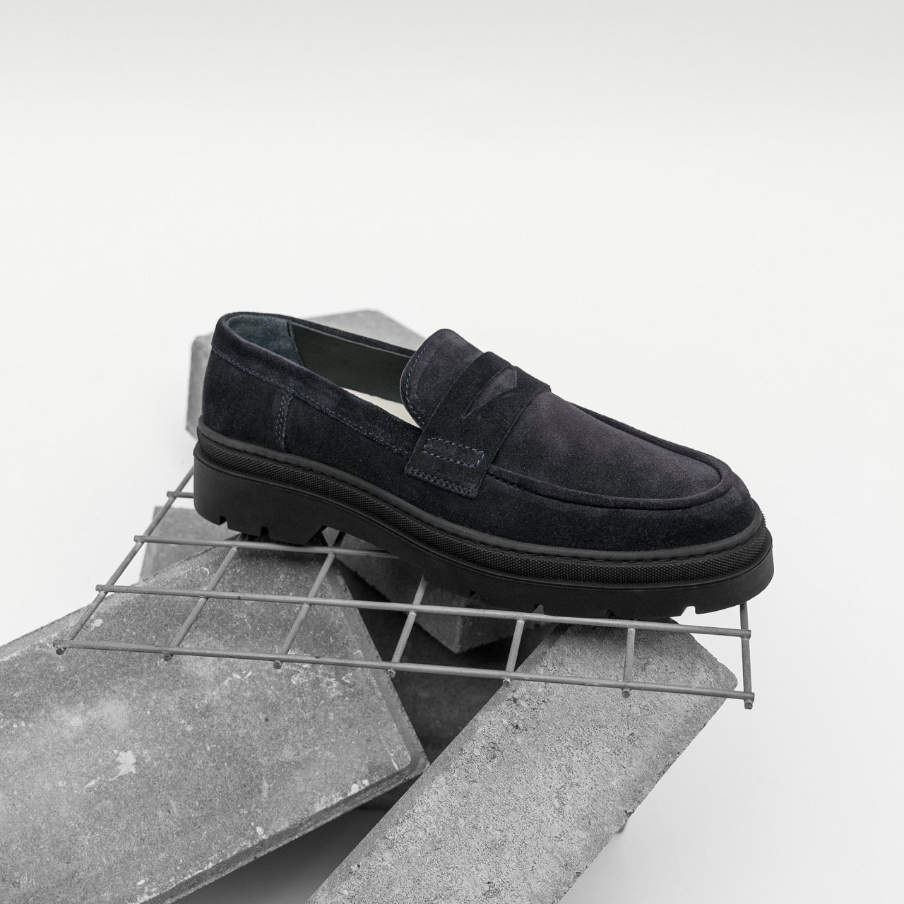 Hinson elon loafers heren donkerblauw suède