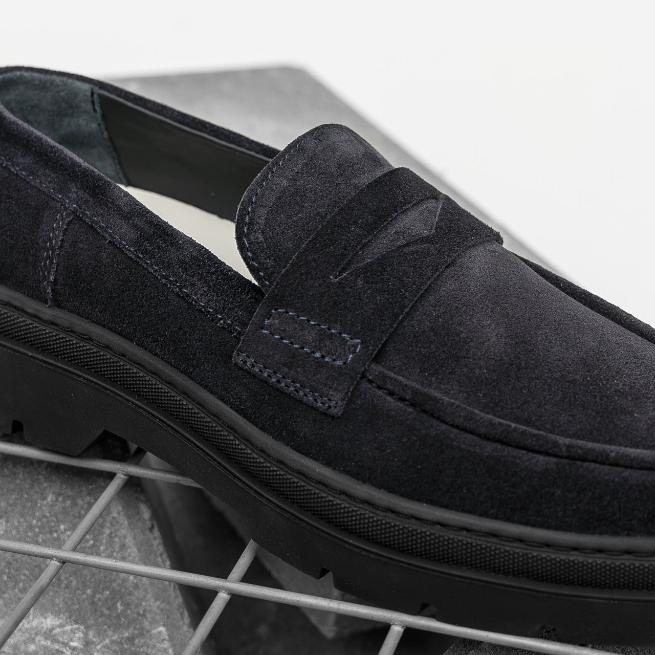 Hinson elon loafers heren donkerblauw suède