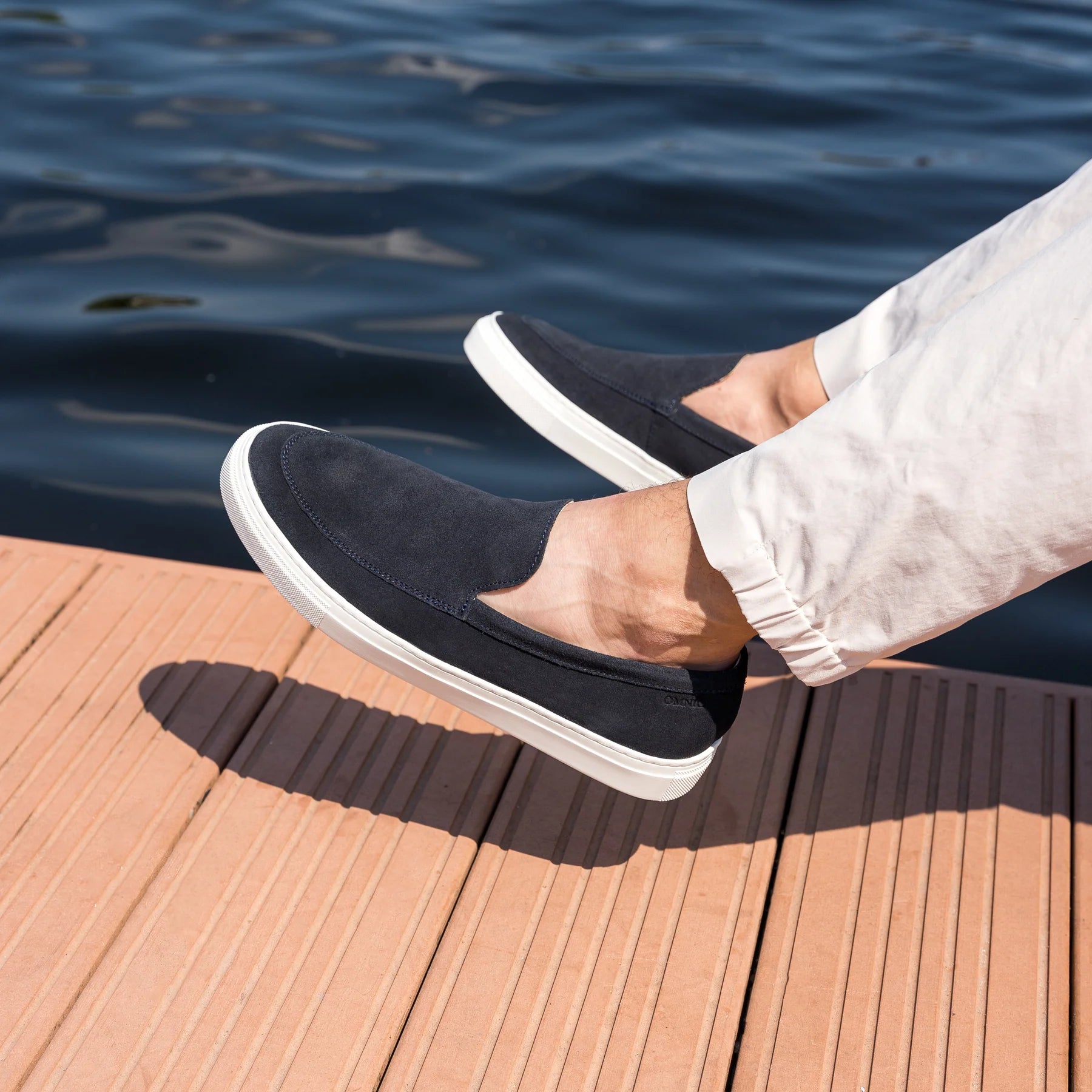 Omnio malton plain loafers heren blauw suède