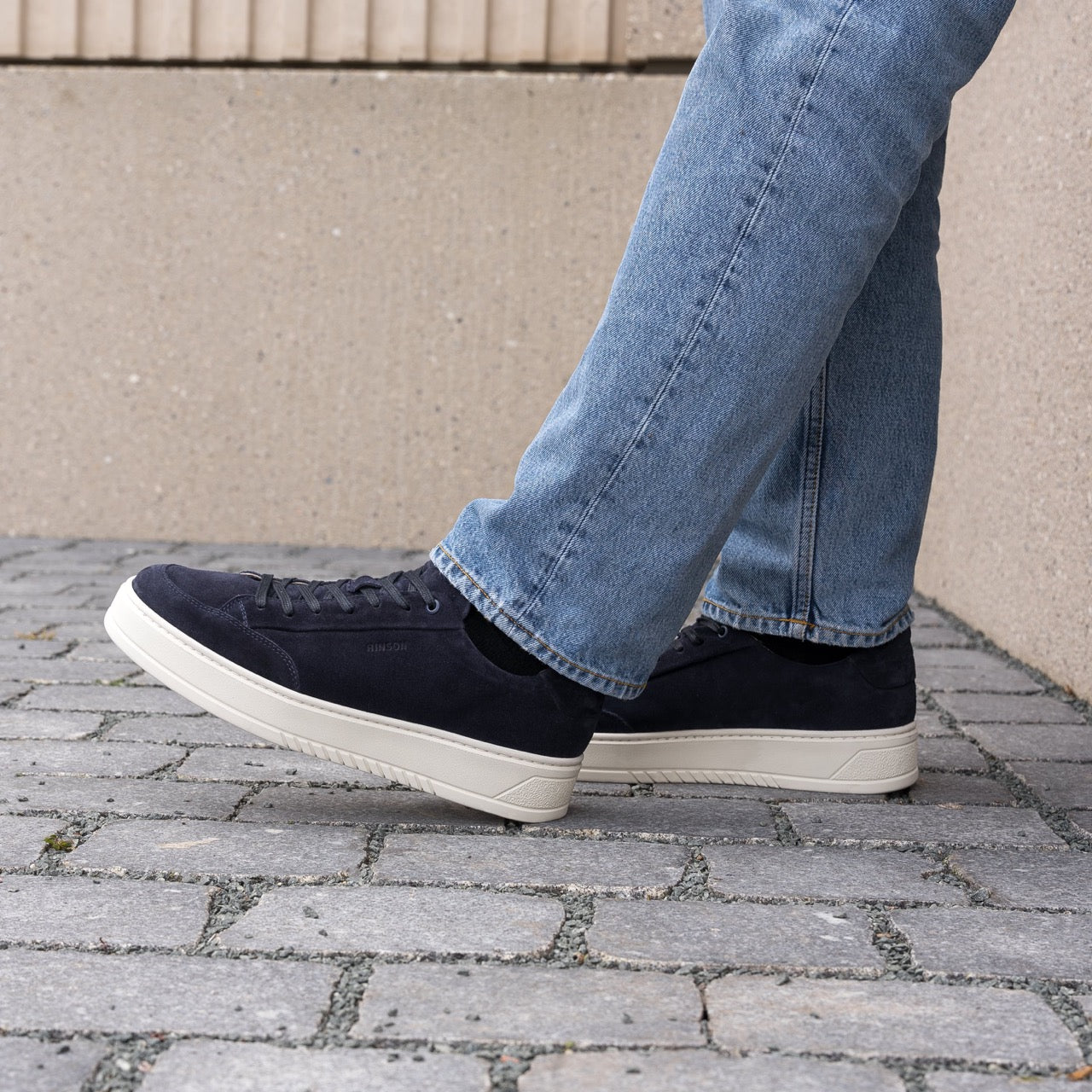 Hinson miller retro sneakers donkerblauw suède