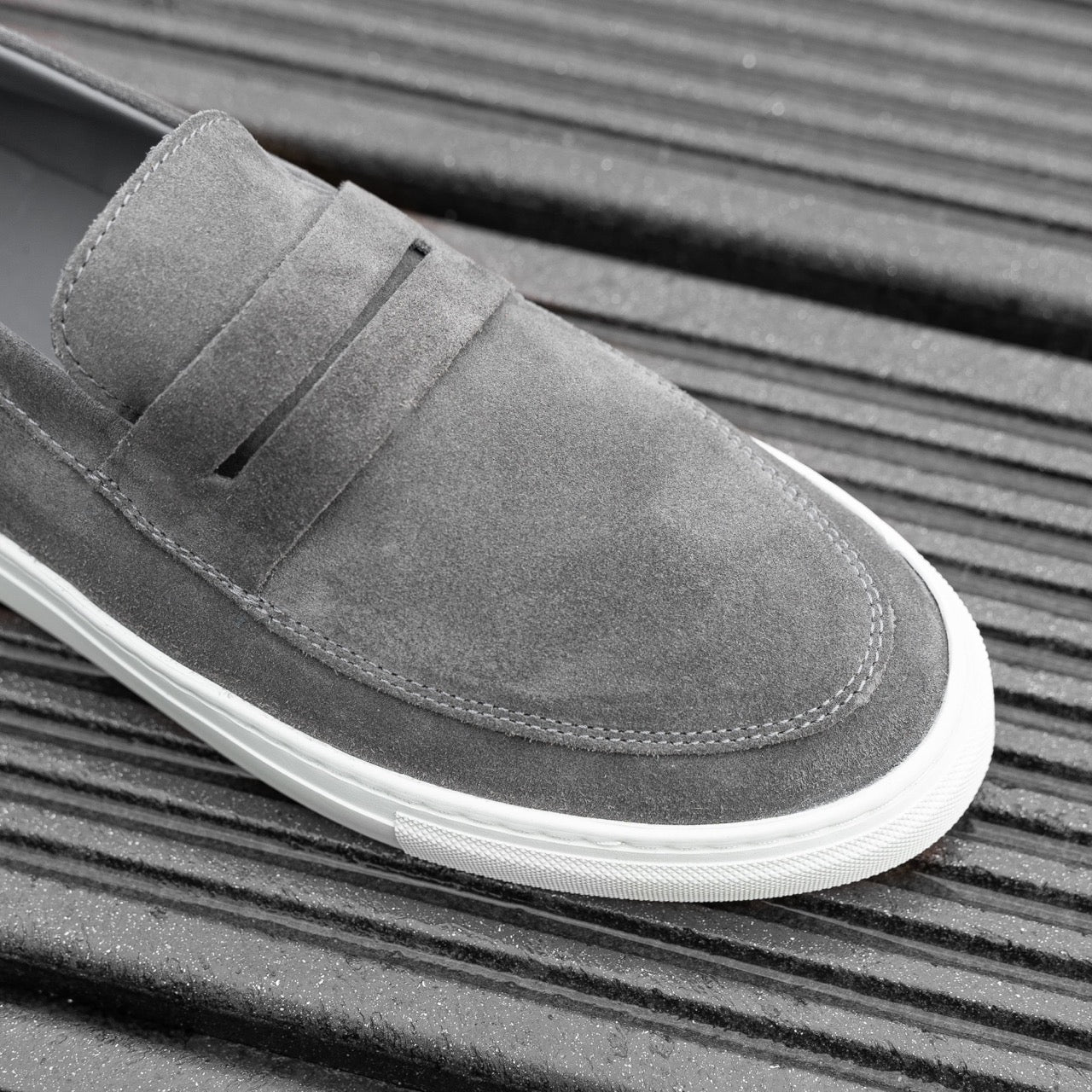 Hinson malton saddle loafers heren fumo suède