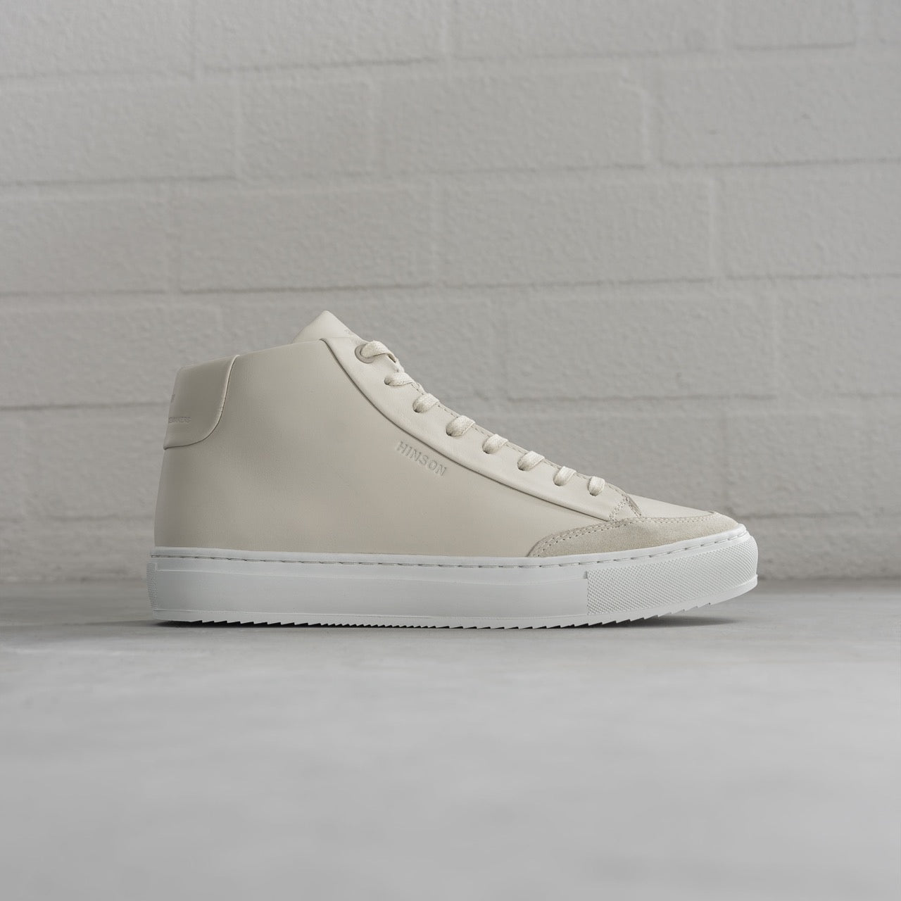 Hinson sorren high sneakers heren ice beige leer