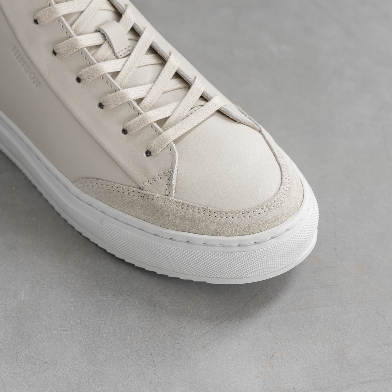 Hinson sorren high sneakers heren ice beige leer