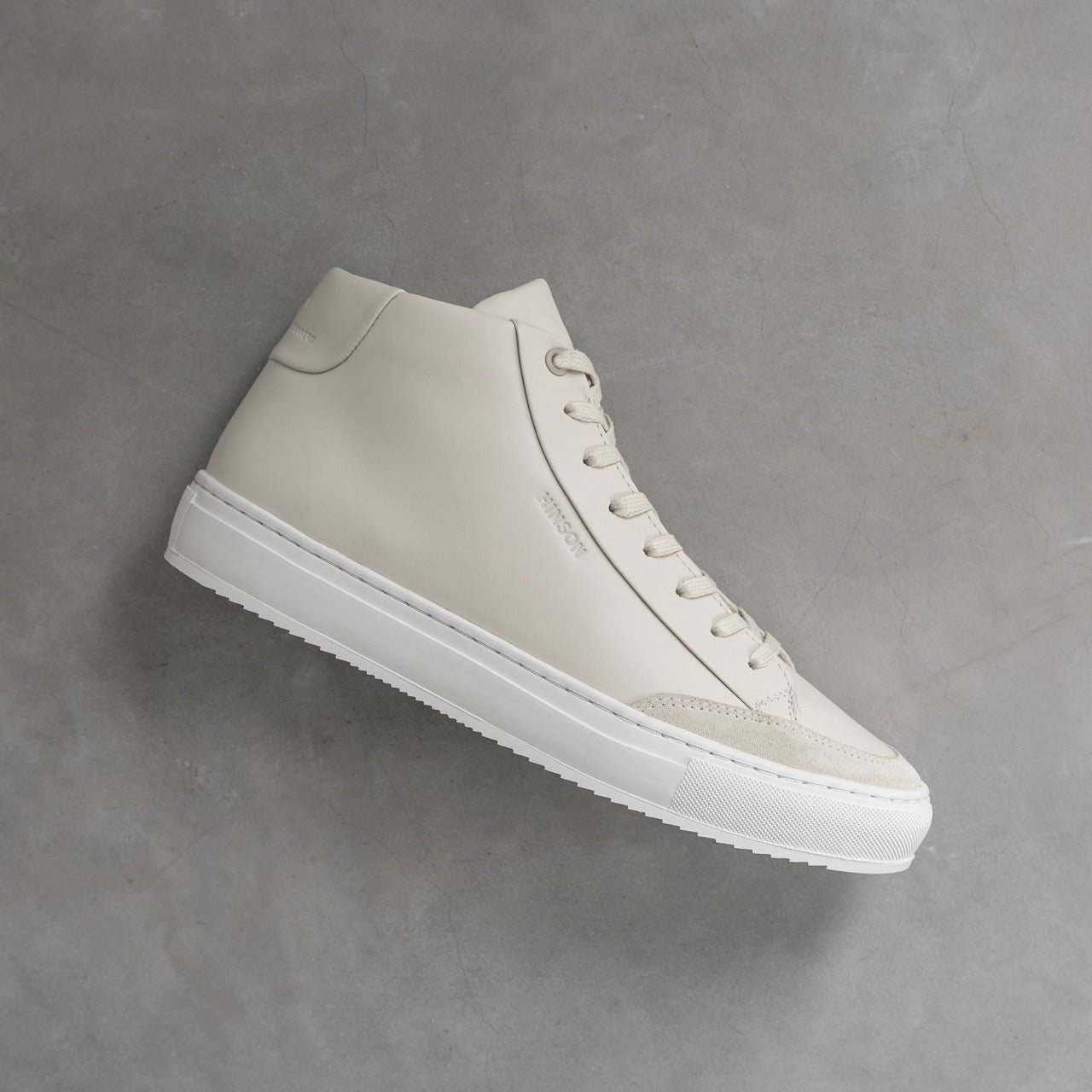 Hinson sorren high sneakers heren ice beige leer
