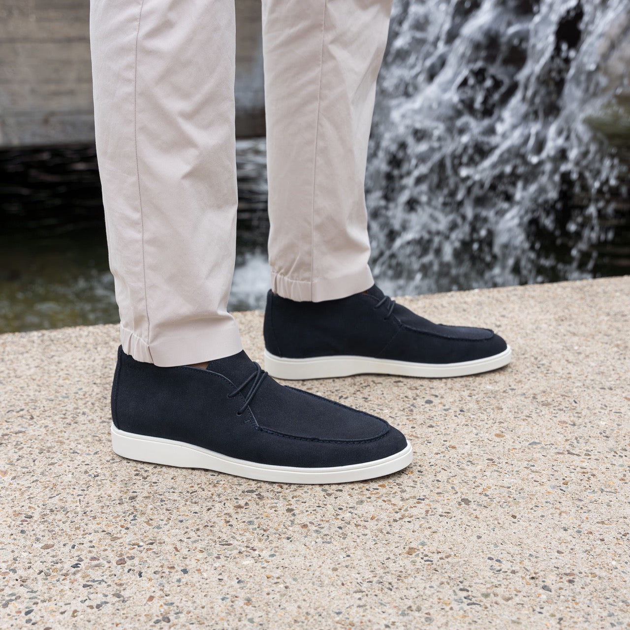 Omnio cave chucka loafers heren navy suède