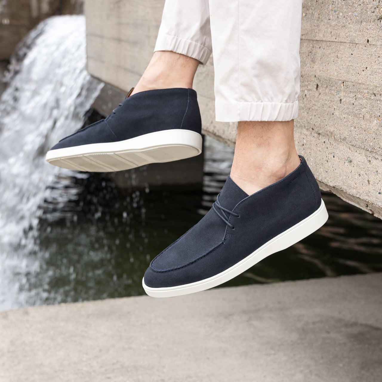 Omnio cave chucka loafers heren navy suède