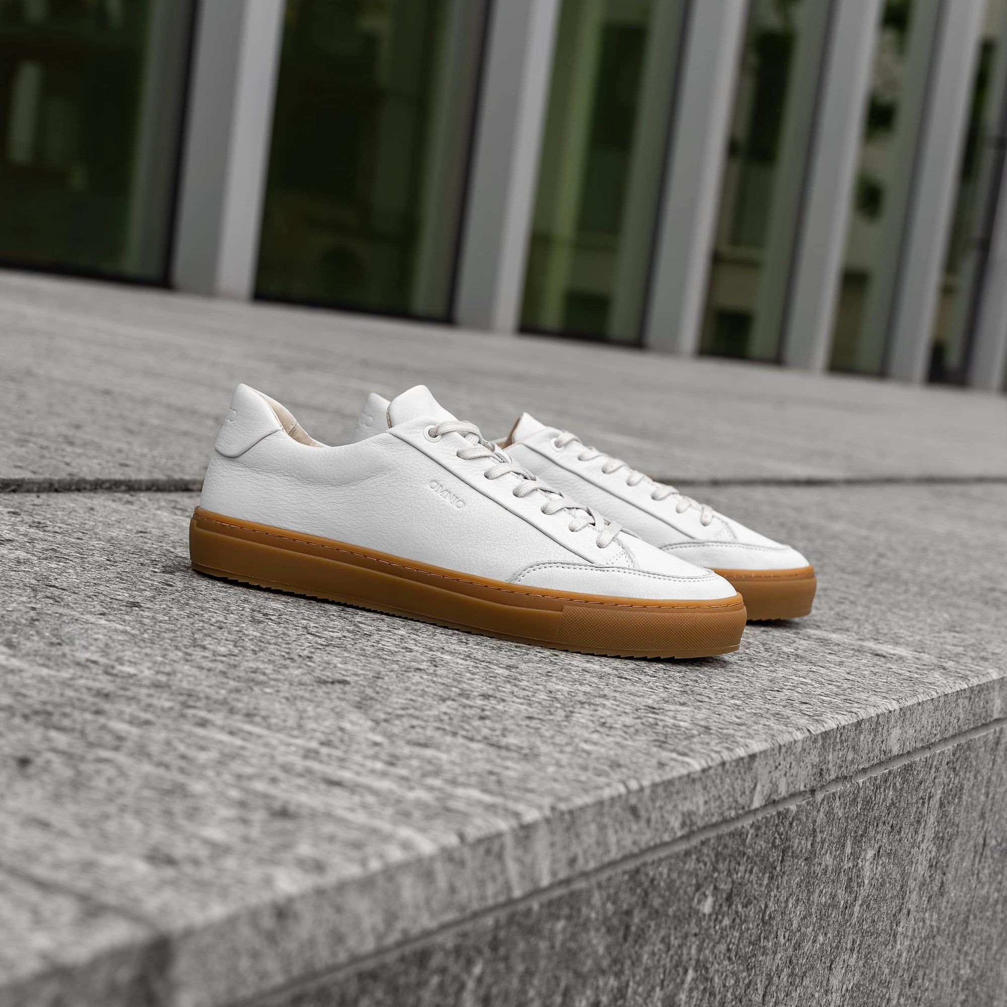 Omnio sorren sneakers wit leer