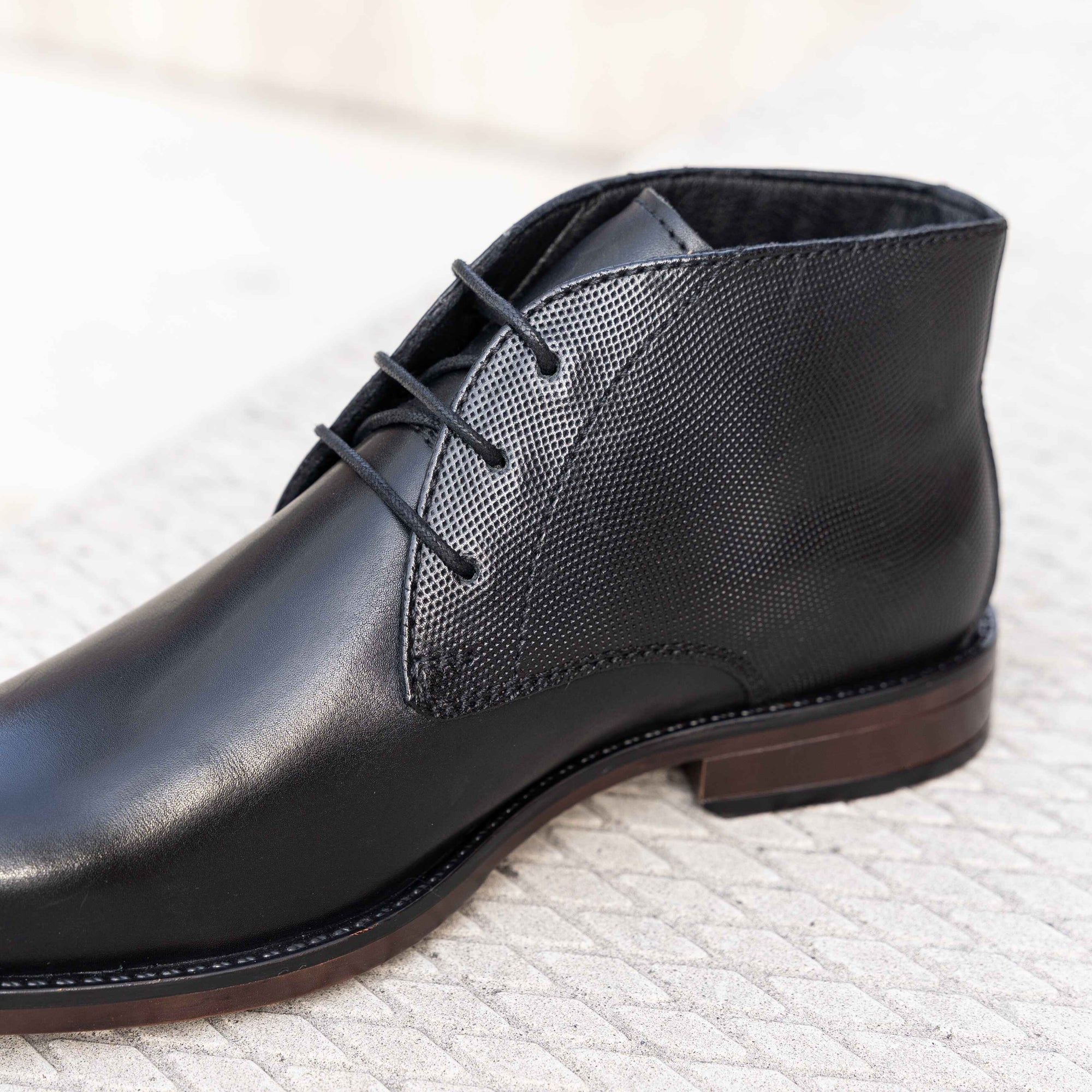Cafe Moda veterboots heren zwart leer