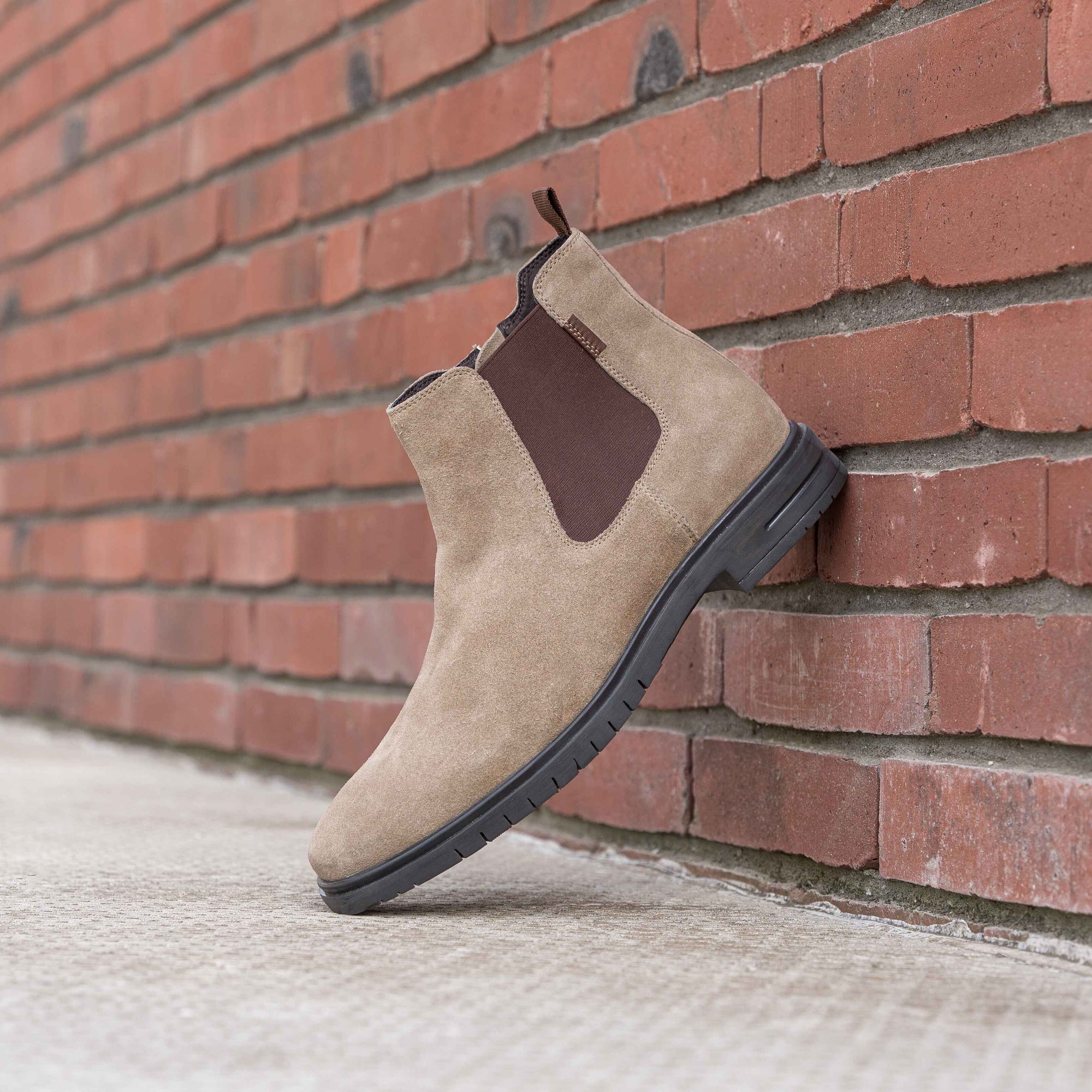 Cafe Moda fank chelsea boots heren taupe suède