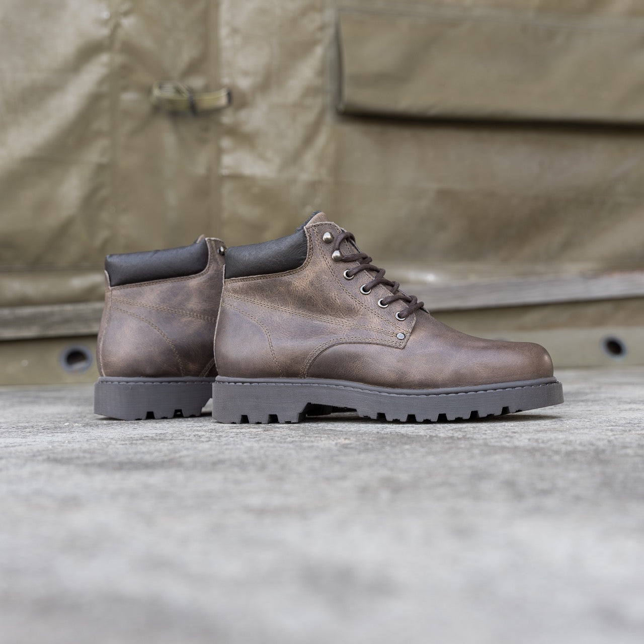 Nordland mach veterboots heren dark taupe waxed leer