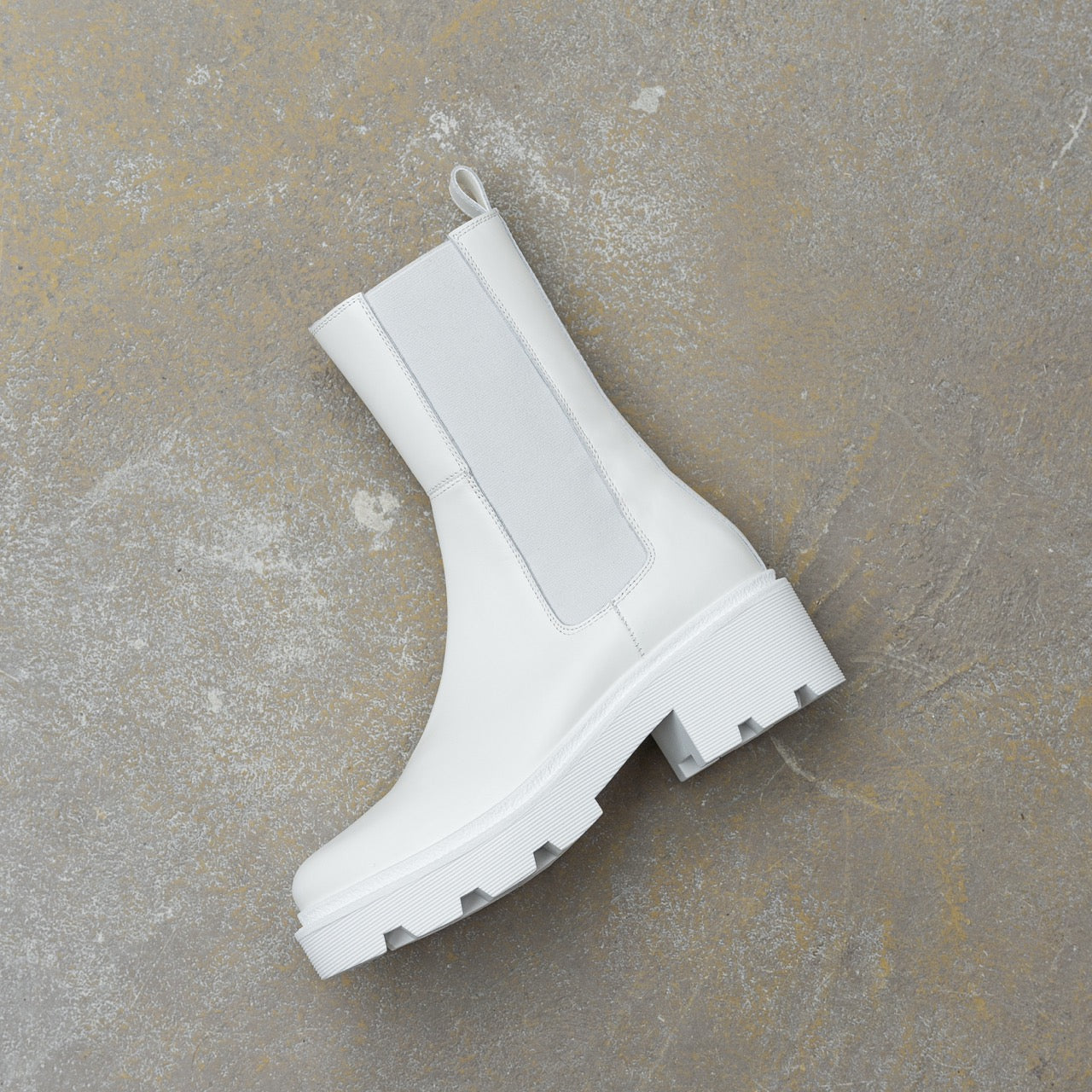 Hinson sobra hoge chelsea boots dames wit leer