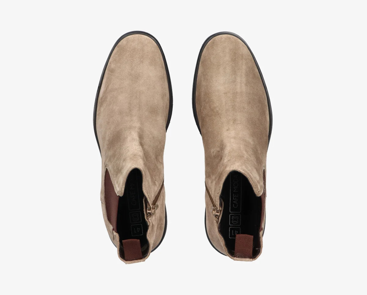 Cafe Moda fank chelsea boots heren taupe suède