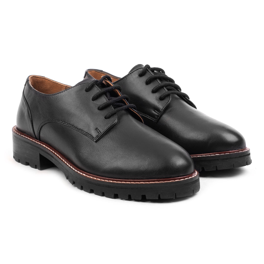 Vaton london veterschoenen dames zwart leer