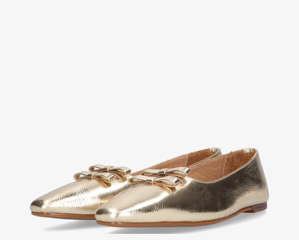 Tango rea bow ballerina's platina leer