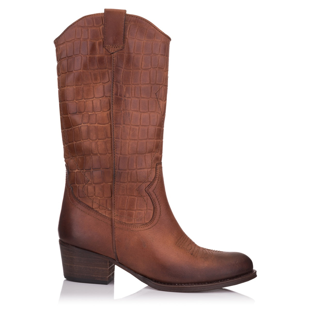 Omnio dulce cowboy laarzen tan leer met coda effect